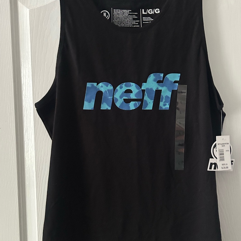 Neff Black Tank with Blue Graphic